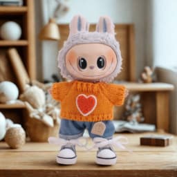 Doll Clothes 3 Pcs Set For labubu 17cm Plush Doll Accessories Girl's Toys Birthday And Christmas Gifts