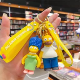 Cartoon The Simpsons Keychain Lisa Bart Homer J. Simpson Keyring Backpack Creative Car Key Chain Accessorie Toys Christmas Gifts