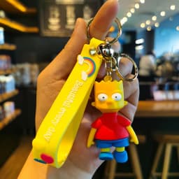 Cartoon The Simpsons Keychain Lisa Bart Homer J. Simpson Keyring Backpack Creative Car Key Chain Accessorie Toys Christmas Gifts