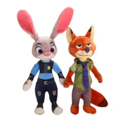 40-50Cm Zoo Character Nick Wilde Judy Hopps Cartoon Cute Toy Doll Model Birthday Christmas Gift for Friends