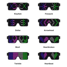 LED Glasses Light Up Dynamic Party Favor Glasses Festival Christmas USB Rechargeable LED Rave Glowing Flashing Glasses