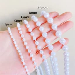 Ivory Round Pearl Beads String Trim Chain Sew Craft Faux Pearls Strand Garland Decorate Floral Centerpieces Favor Christmas Tree