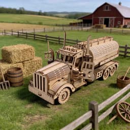Wooden Oil Tanker Truck Puzzle DIY Wooden 3D Truck Assembly Educational Birthday Gift Christmas Gift