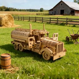 Wooden Oil Tanker Truck Puzzle DIY Wooden 3D Truck Assembly Educational Birthday Gift Christmas Gift