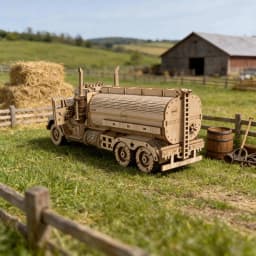 Wooden Oil Tanker Truck Puzzle DIY Wooden 3D Truck Assembly Educational Birthday Gift Christmas Gift