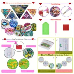 1 DIY Crystal Diamond Painting Decorative Item with Butterfly and Hummingbird Patterns Made of Acrylic Material for Christmas