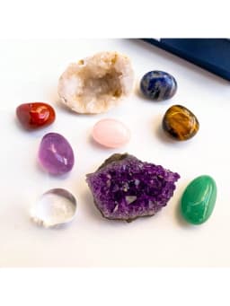 1box Natural Crystal Chakra Set - Amethyst Cluster Agate Cave Selenite Gift Set - Crystal Furniture Decoration Christmas Thanksg