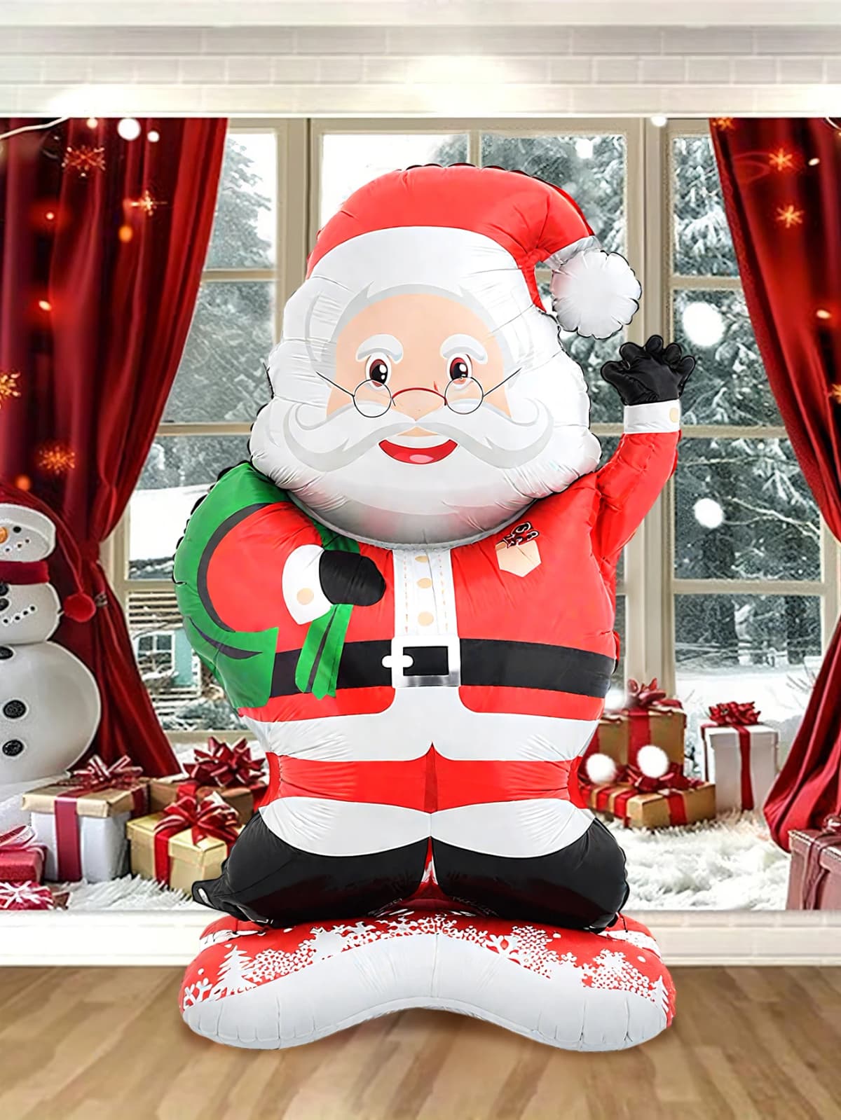 1pc Standing Santa Claus Foil Balloon For Christmas Theme Party, New Year Family Celebration Holiday Ornament