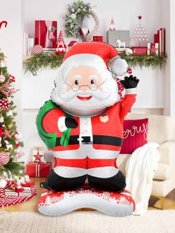 1pc Standing Santa Claus Foil Balloon For Christmas Theme Party, New Year Family Celebration Holiday Ornament