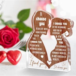 2D Flat, I Love You Gifts for Her Him Wife Husband Boyfriend Girlfriend Romantic Birthday Valentine'S Day Christmas Love Gift