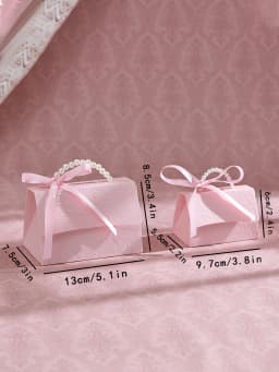 10-Pack of Stylish Embossed Gift Boxes, Available in Various Colors, with Satin Ribbon and Faux Pearl Handles, Embossed Floral Candy Boxes, Suitable for Various Occasions Mother's Day, Father's Day, Graduation Season, Wedding, Halloween, Christmas, Birthday Mini Packaging Bags
