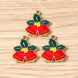 Tusember 10pcs Enamel Christmas Gingerbread House Charms for Christmas Necklaces Earrings Bracelets Pendant Craft