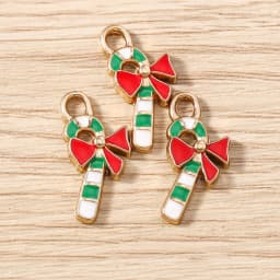 Tusember 10pcs Enamel Christmas Gingerbread House Charms for Christmas Necklaces Earrings Bracelets Pendant Craft