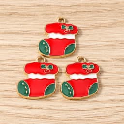 Tusember 10pcs Enamel Christmas Gingerbread House Charms for Christmas Necklaces Earrings Bracelets Pendant Craft