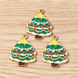 Tusember 10pcs Enamel Christmas Gingerbread House Charms for Christmas Necklaces Earrings Bracelets Pendant Craft