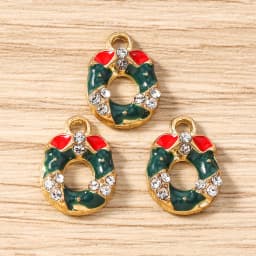 Tusember 10pcs Enamel Christmas Gingerbread House Charms for Christmas Necklaces Earrings Bracelets Pendant Craft