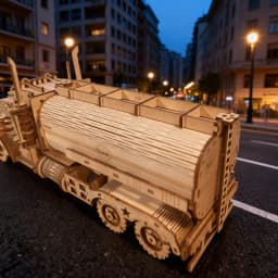 Wooden Mini Oil Tanker Model Toy Puzzle DIY Wooden 3D Puzzle Truck Assembly Educational Birthday Gift Christmas Present