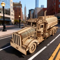Wooden Mini Oil Tanker Model Toy Puzzle DIY Wooden 3D Puzzle Truck Assembly Educational Birthday Gift Christmas Present
