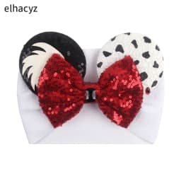 NEW Mouse Ears Baby Headbands For Girls Princess Cosplay Sequin 5"Bow Headwrap Baby Turban Christmas Party DIY Hair Accessory