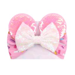 NEW Mouse Ears Baby Headbands For Girls Princess Cosplay Sequin 5"Bow Headwrap Baby Turban Christmas Party DIY Hair Accessory