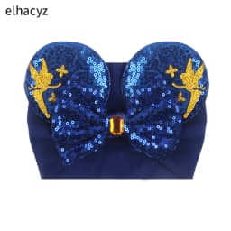 NEW Mouse Ears Baby Headbands For Girls Princess Cosplay Sequin 5"Bow Headwrap Baby Turban Christmas Party DIY Hair Accessory