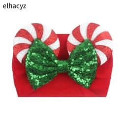 NEW Mouse Ears Baby Headbands For Girls Princess Cosplay Sequin 5"Bow Headwrap Baby Turban Christmas Party DIY Hair Accessory