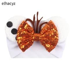 NEW Mouse Ears Baby Headbands For Girls Princess Cosplay Sequin 5"Bow Headwrap Baby Turban Christmas Party DIY Hair Accessory
