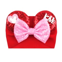 NEW Mouse Ears Baby Headbands For Girls Princess Cosplay Sequin 5"Bow Headwrap Baby Turban Christmas Party DIY Hair Accessory