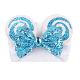 NEW Mouse Ears Baby Headbands For Girls Princess Cosplay Sequin 5"Bow Headwrap Baby Turban Christmas Party DIY Hair Accessory
