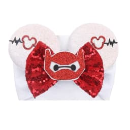 NEW Mouse Ears Baby Headbands For Girls Princess Cosplay Sequin 5"Bow Headwrap Baby Turban Christmas Party DIY Hair Accessory