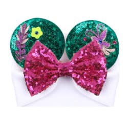 NEW Mouse Ears Baby Headbands For Girls Princess Cosplay Sequin 5"Bow Headwrap Baby Turban Christmas Party DIY Hair Accessory