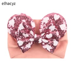 NEW Mouse Ears Baby Headbands For Girls Princess Cosplay Sequin 5"Bow Headwrap Baby Turban Christmas Party DIY Hair Accessory