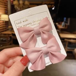 2Pcs/Set Kids Red Bows Hair Clips for Baby Girls Handmade Ribbon Bowknots Hairpins Barrettes New Year Christmas Hair Accessories