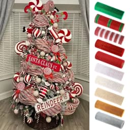 Christmas Tree Decorations Ribbon Mesh Ribbon for Wreath Bow Garland 2025 Christmas Decor Home Decor Gifts Navidad New Year 2026