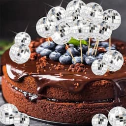 10pc Mini Mirror Disco Ball Stage Light Reflective Rotating Bright Silver Glass Ball Christmas Birthday Wedding Party Cake Decor