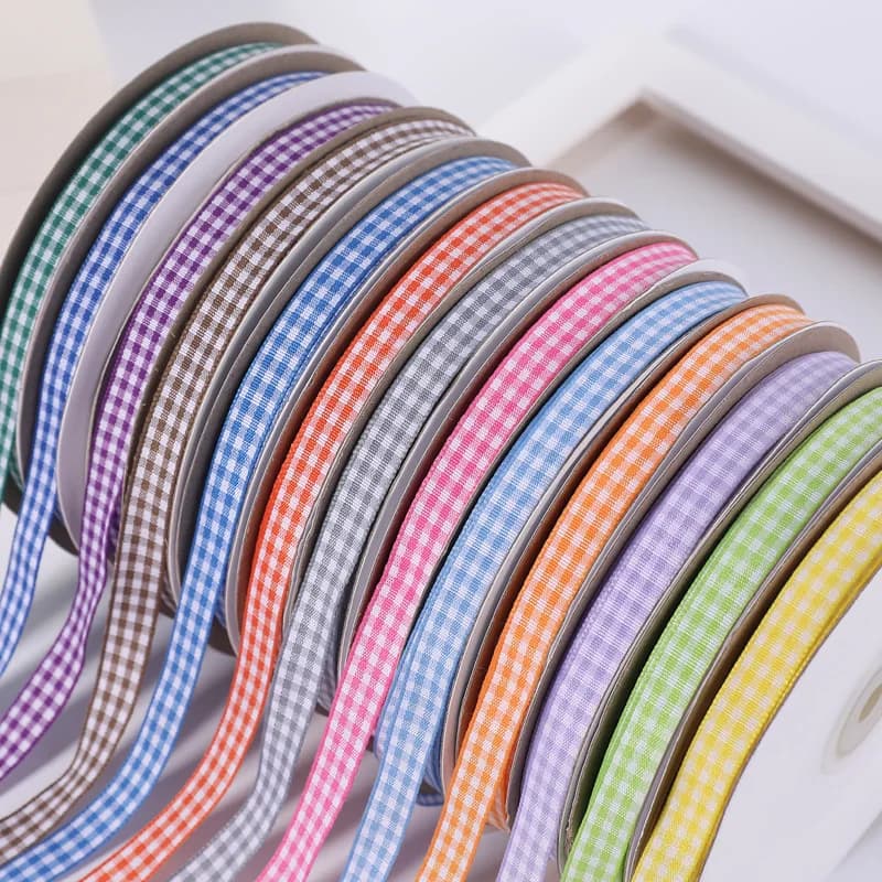 5 Yards Gingham Ribbons for Wedding Christmas Party Decorations Gifts Wrapping DIY Bow Hair Craft Plaid Ribbons Card Buffalo