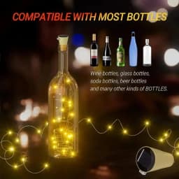 20LED Solar Copper Soft Wood String Lights for Wine Bottles, Parties, Holidays, Christmas, Outdoor, Suitable for DIY, Wedding