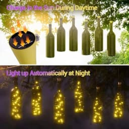 20LED Solar Copper Soft Wood String Lights for Wine Bottles, Parties, Holidays, Christmas, Outdoor, Suitable for DIY, Wedding