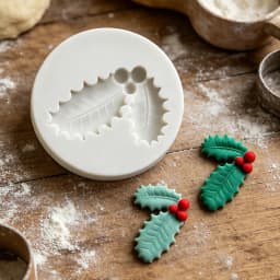 Holly Berry Christmas Silicone Cake Baking Mold Sugarcraft Chocolate Cupcake Mould Fondant Decorating Tools