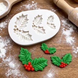 Holly Berry Christmas Silicone Cake Baking Mold Sugarcraft Chocolate Cupcake Mould Fondant Decorating Tools