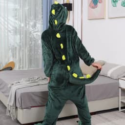 Kigurumi Green Dinosaur Cartoon Pajamas Onesies Women Men Animal Pyjamas Jumpsuits Christmas Halloween Cosplay Party Costumes