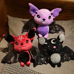 30cm Demon Bat Halloween Plushy Four-color Demon Bat Cartoon Soft Model For Boys and Girls Christmas Halloween Holiday Gifts