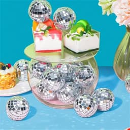 10-30pcs Mini Disco Ball Ornaments Reflective Glass Silver Baubles for Mardi Gras Disco Party Decor Sparkling Christmas DIY Gift