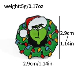 Christmas Movies Enamel Pins Funny Green Furry Monster Brooch Badges Lapel Backpack Jewelry Gift for Fans Wholesale