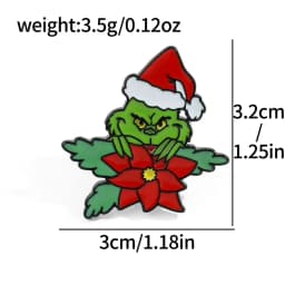 Christmas Movies Enamel Pins Funny Green Furry Monster Brooch Badges Lapel Backpack Jewelry Gift for Fans Wholesale