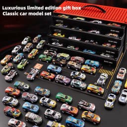 Gift Box Version: 48-Piece Alloy Car Set, Children's Toy Car, Tin Car, Racing Model, Classic Car Model, Christmas Gift