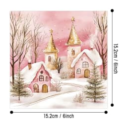 Pink Christmas Scrapbook Paper Pad,12sheets Decorative Craft Papers,Hand Account Material For Junk Journal Background Art Album