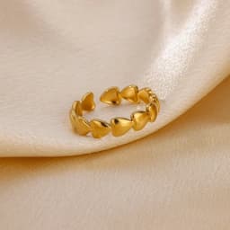 Stainless Steel Heart Rings For Women Opening Adjustable Gold Color Heart Ring Wedding Couple Christmas Jewelry Party Gifts