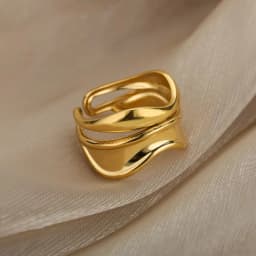 Stainless Steel Heart Rings For Women Opening Adjustable Gold Color Heart Ring Wedding Couple Christmas Jewelry Party Gifts