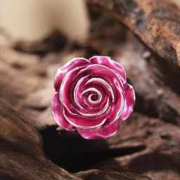 Cring Coco Rose Ring Accessories Women's Elegant Charm Enamel Ring Adjustable Plant Ring Jewelry Fashion Women's Christmas Gift